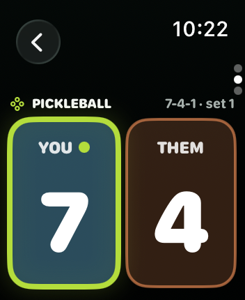 CourtKeeper live scoring on Apple Watch